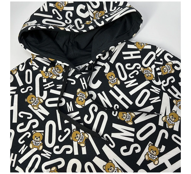 商品Moschino|MOSCHINO 女士黑色棉质连帽卫衣 ZT1719-9005-1555,价格¥742,第6张图片详细描述