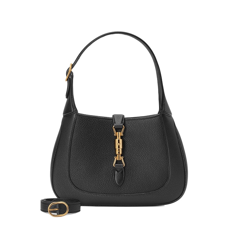 商品Gucci|GUCCI/古驰 22春夏新款Jackie 1961系列 女士小号黑色皮革金扣单肩斜挎腋下包手提包636709AZB0G1000,价格¥21538,第2张图片详细描述