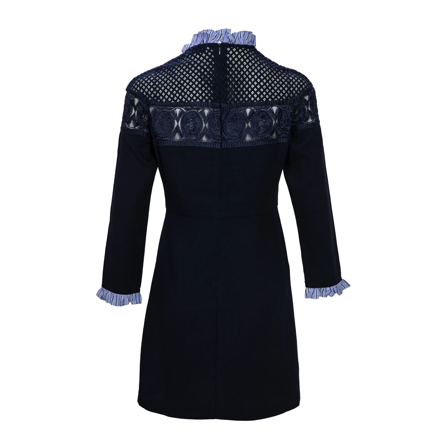 商品[国内直发] Sandro|SANDRO 女士深蓝色棉质连衣裙 R130091P-MULTI,价格¥638,第6张图片详细描述