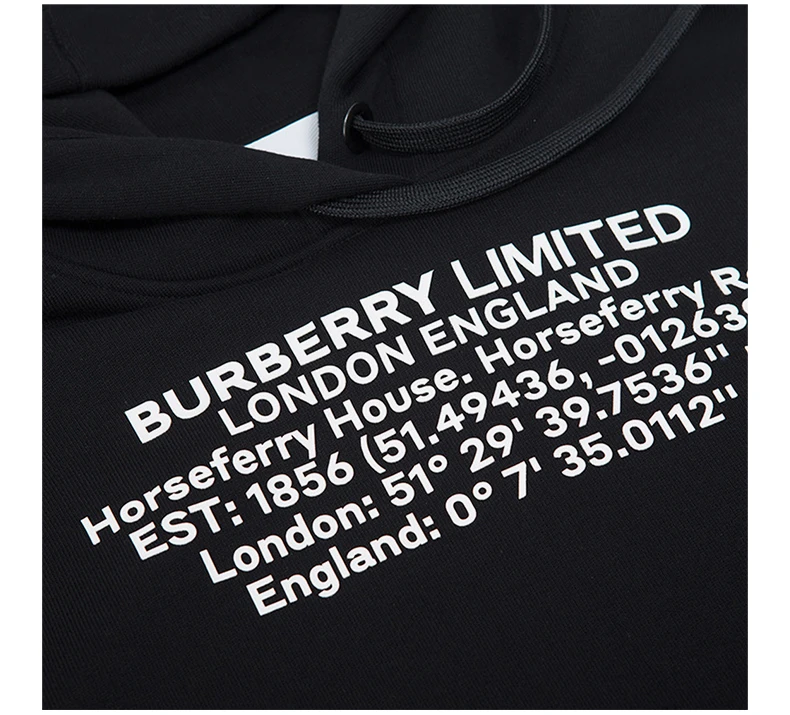 商品[国内直发] Burberry|Burberry 博柏利 黑色女士连帽卫衣 8024631,价格¥3330,第7张�图片详细描述