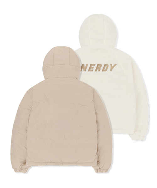 商品NERDY|【享贝家】NERDY 新款男女情侣款加厚加绒正反两穿保暖夹克外套 黑色\奶茶色（预售款，10天发货）PNEW22DJ0630,价格¥896,第4张图片详细描述