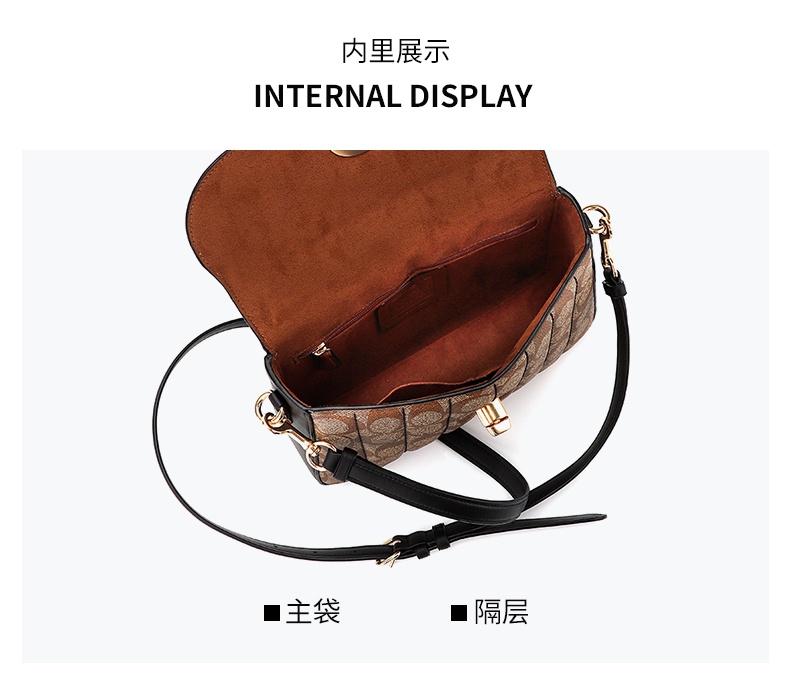 商品[国内直发] Coach|【清仓价】蔻驰女包女士中号单肩手提斜挎包涂层帆布配牛皮 C5645 IMRVQ,价格¥1102,第5张图片详细描述