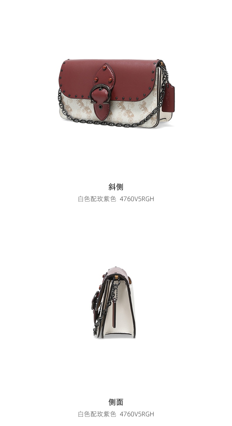 商品Coach|COACH 款小号女士PVC配皮单肩手提包 4760V5RGH 送礼好物,价格¥2105,第4张图片详细描述