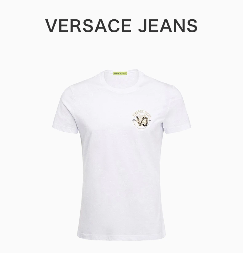 商品Versace|VERSACE JEANS 范思哲牛仔 白色棉男士T恤 B3GTA76R-36610-003,价格¥513,第7张图片详细描述