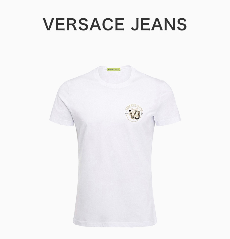 商品Versace|VERSACE JEANS 范思哲牛仔 白色棉男士T恤 B3GTA76R-36610-003,价格¥490,第9张图片详细描述