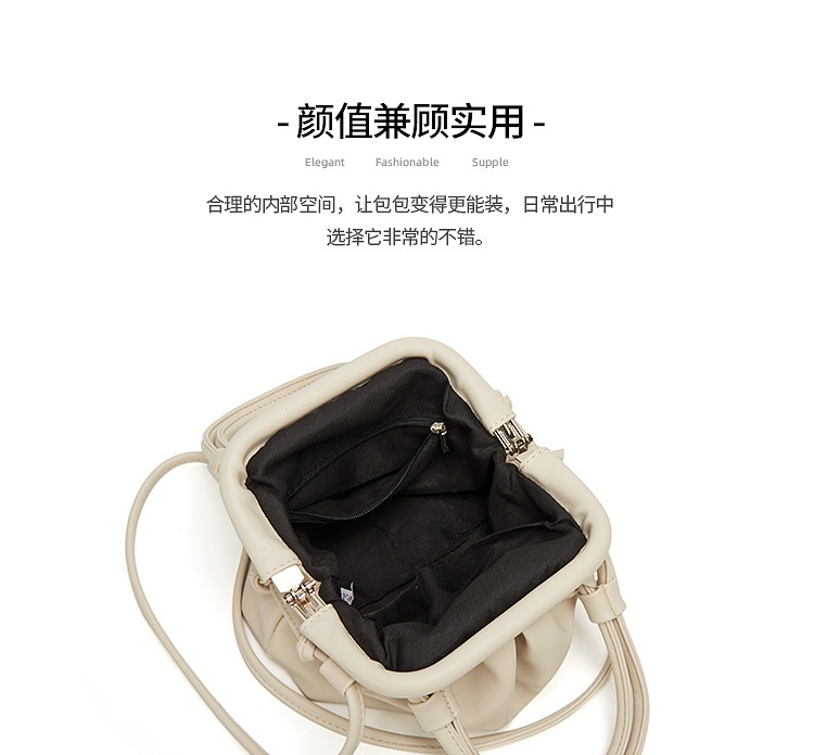 商品[国内直发] GLENVINTEN|格岚云顿云朵包女包褶皱手提云朵包2022夏日新品时尚简约百搭单肩斜跨夹子包,价格¥155,第4张图片详细描述
