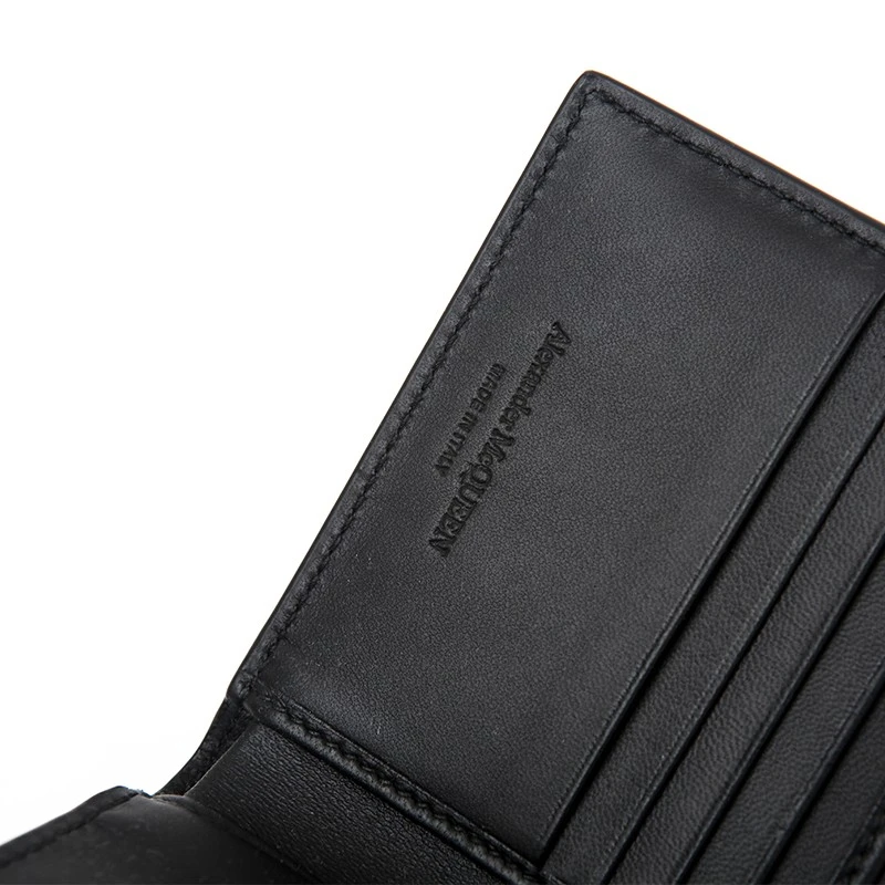 商品Alexander McQueen|ALEXANDER MCQUEEN 亚历山大·麦昆 男士黑色小牛皮卡夹 602137-1NT6B-1070,价格¥1187,第5张图片详细描述