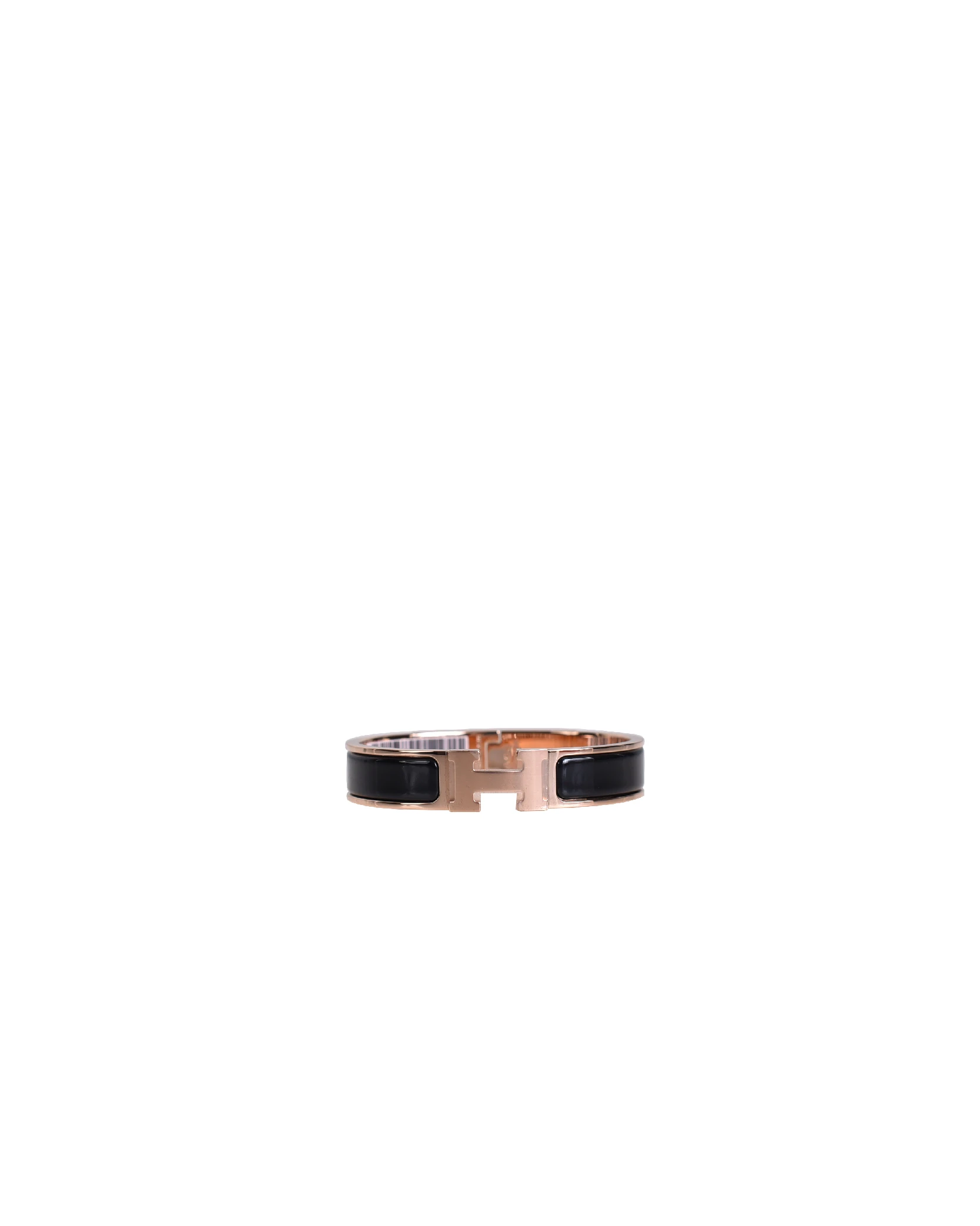 商品[国内直发] Hermes|HERMÈS 黑色女士手镯 CLIC-H-BLACK-RG,价格¥8149,第1张图片详细描述