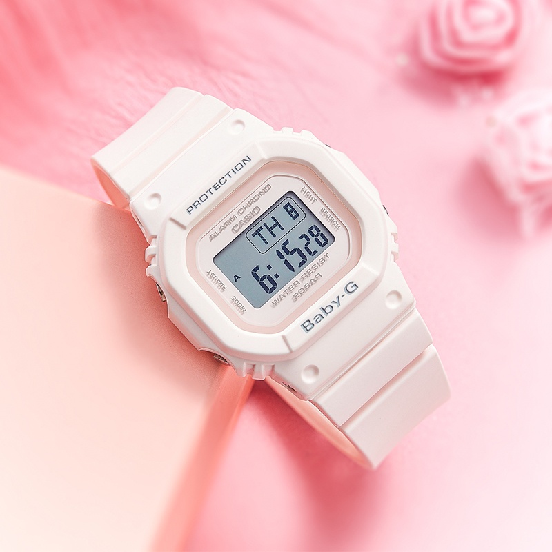 商品[国内直发] Casio|爆款卡西欧女表baby-g防水淡粉小方块手表,价格¥444,第3张图片详细描述