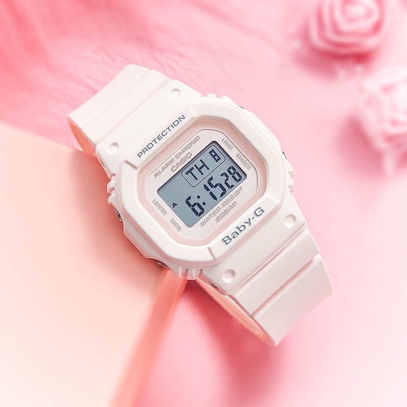 商品[国内直发] Casio|爆款卡西欧女表baby-g防水淡粉小方块手表,价格¥442,第3张图片详细描述