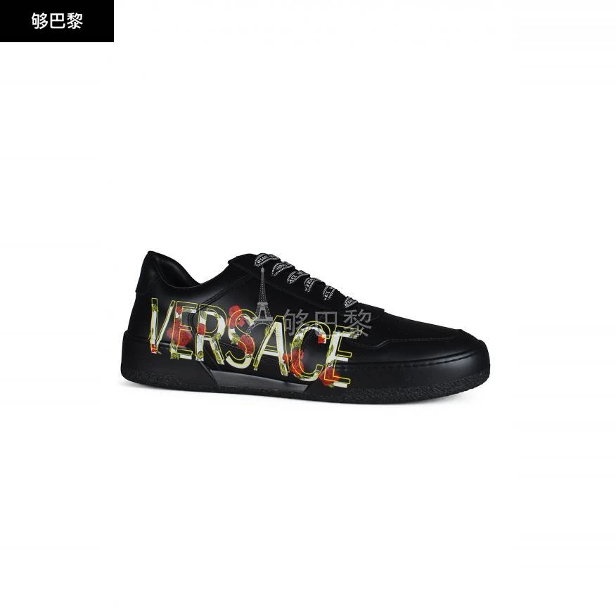 商品Versace|【特惠6.9折】包邮包税【预售7天发货】 VERSACE 男士 休闲运动鞋 Sneakers Black Floral 5624 DSU7843 DV26G D41M ,价格¥3907,第5张图片详细描述
