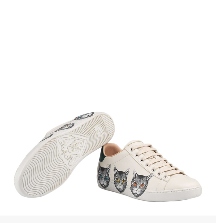 商品Gucci|GUCCI 古驰 女士白色印花运动鞋 577147-A38V0-9090,价格¥4326,第10张图片详细描述