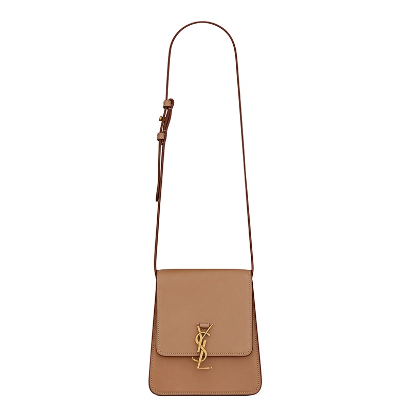 商品Yves Saint Laurent|SAINT LAURENT PARIS/圣罗兰 YSL 秋冬新款 KAIA NORTH/SOUTH系列 女士棕金小牛皮金扣翻盖斜挎单肩包668809BWR6W2725,价格¥12625,第2张图片详细描述