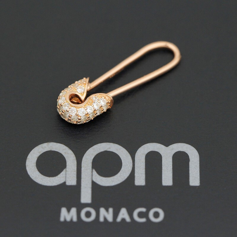 商品[国内直发] apm Monaco|APM Monaco个性简约别针耳环耳钉女玫瑰金色RE10942OX,价格¥406,第1张图片详细描述