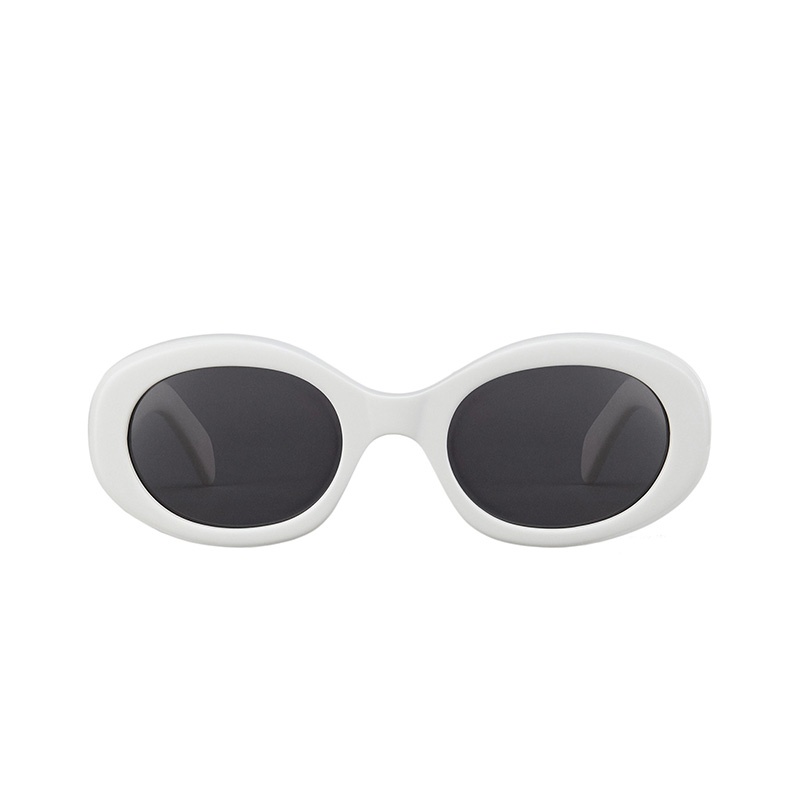 商品Celine|【现货】赛琳 TRIOMPHE 01系列 女士醋酸纤维镜框椭圆形太阳眼镜墨镜(两色可选）,价格¥3352,第5张图片详细描述