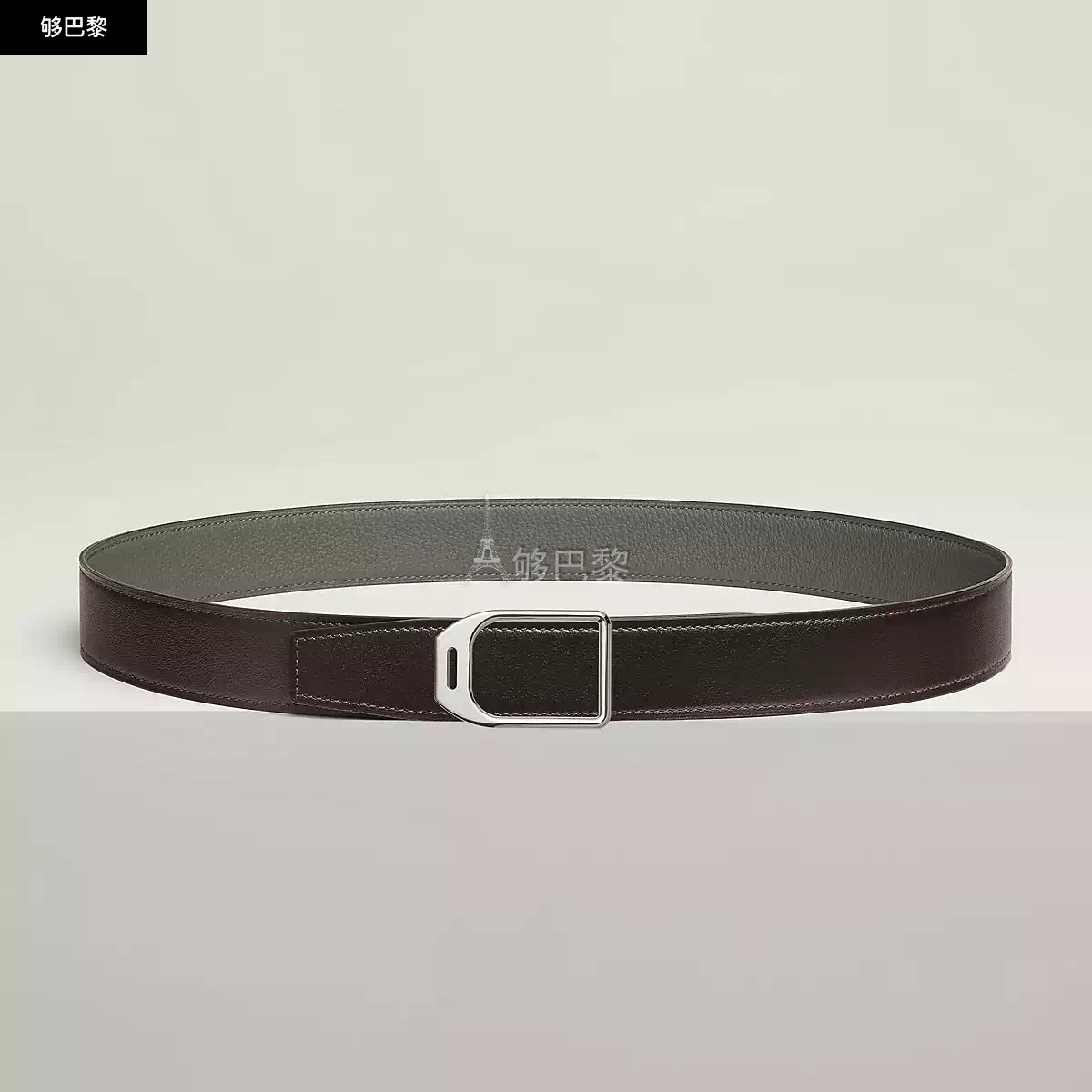 商品Hermes|【预售】 爱马仕 24秋冬 男士 腰带 Boucle de ceinture Jockey & Cuir de ceinture réversible 32 mm H010632UK05 | H073967CAEM,价格¥7484,第3张图片详细描述