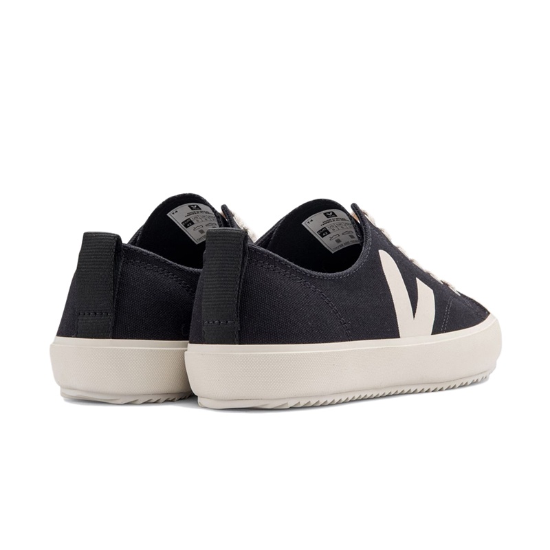 商品Veja|VEJA NOVA系列 女士黑色米黄色棉质帆布低帮休闲鞋,价格¥1373,第3张图片详细描述