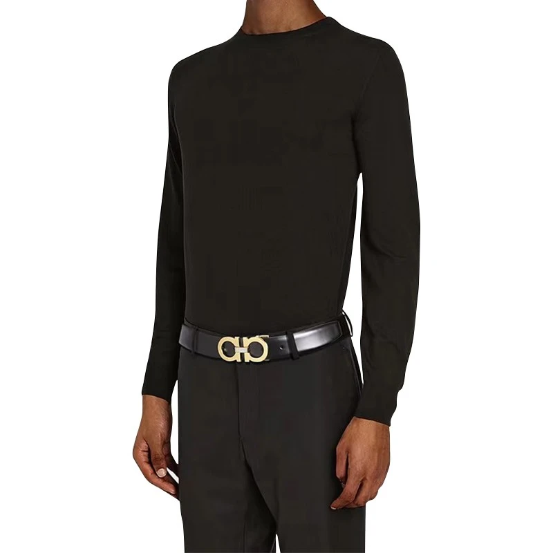 商品Salvatore Ferragamo|SALVATORE FERRAGAMO 黑色男士腰带 679493-723890,价格¥2221,第3张图片详细描述
