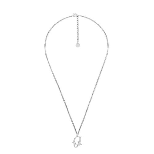 商品Dior|【包税】DIOR/迪奥 OBLIQUE系列 男士金色银色饰面黄铜白色水晶细节双面项链N1337HOMMT_D012,价格¥4551,第2张图片详细描述