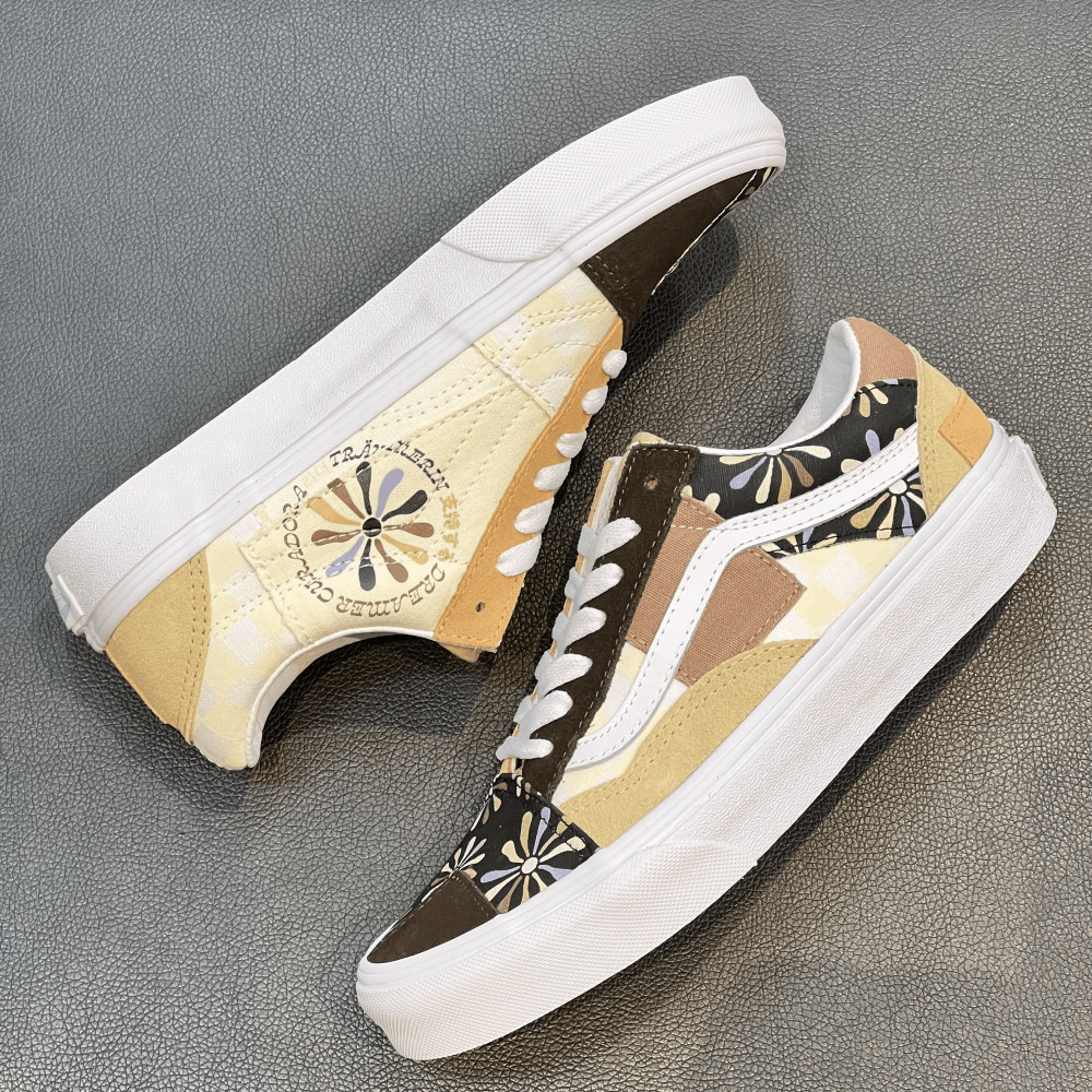 商品Vans|【韩国直邮|包邮包税】万斯[VANS] Ua Old Skool Patchwork # Divine # 女士鞋 # multi/true white (VN0A7Q4PAS0),价格¥259,第4张图片详细描述