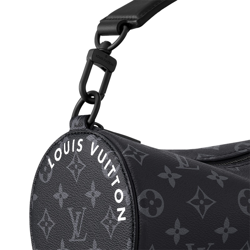 商品Louis Vuitton|【预售十天】路易威登 23新款 Polochon男士小号黑色帆布配皮拉链开合手提单肩包 M46796,价格¥19263,第5张图片详细描述