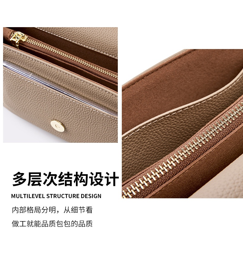 商品[国内直发] GLENVINTEN|格岚云顿头层牛皮小方包百搭真皮腋下包包女2023新款通勤高级单肩斜挎小包,价格¥414,第7张图片详细描述