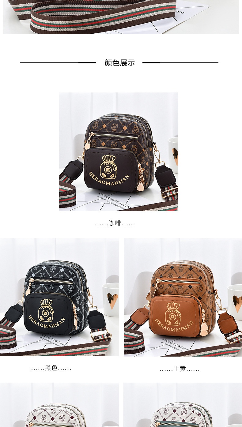 商品[国内直发] GLENVINTEN|格岚云顿荷包满满印花单双肩背包2021新款潮ins学生斜挎大容量洋气女包,价格¥141,第7张图片详细描述