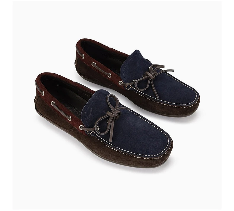 商品Salvatore Ferragamo|SALVATORE FERRAGAMO 男士棕色蓝色两色拼接乐福鞋 0582736,价格¥2385,第5张图片详细描述