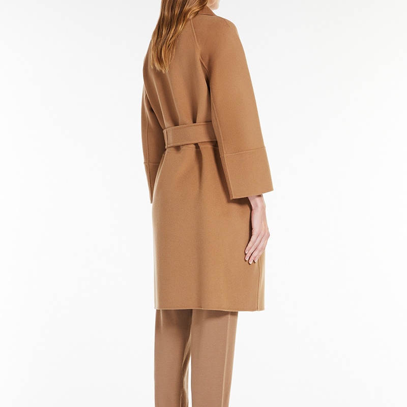 商品Max Mara|MaxMara/麦丝玛拉 女士驼色初剪羊毛系带中款大衣,价格¥3676,第5张图片详细描述