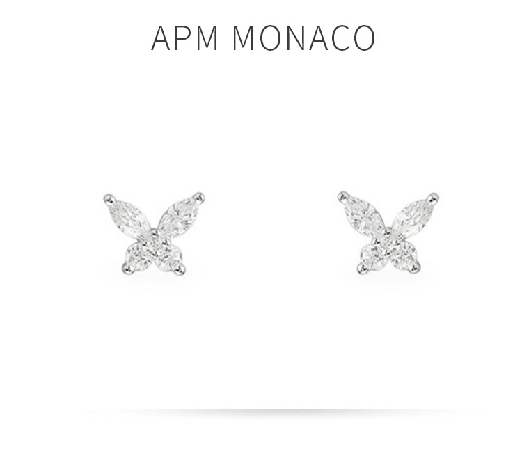 商品apm Monaco|APM Monaco蝴蝶耳钉银色 AE13732OX 新年节日礼物 送礼好物 礼盒装,价格¥558,第2张图片详细描述