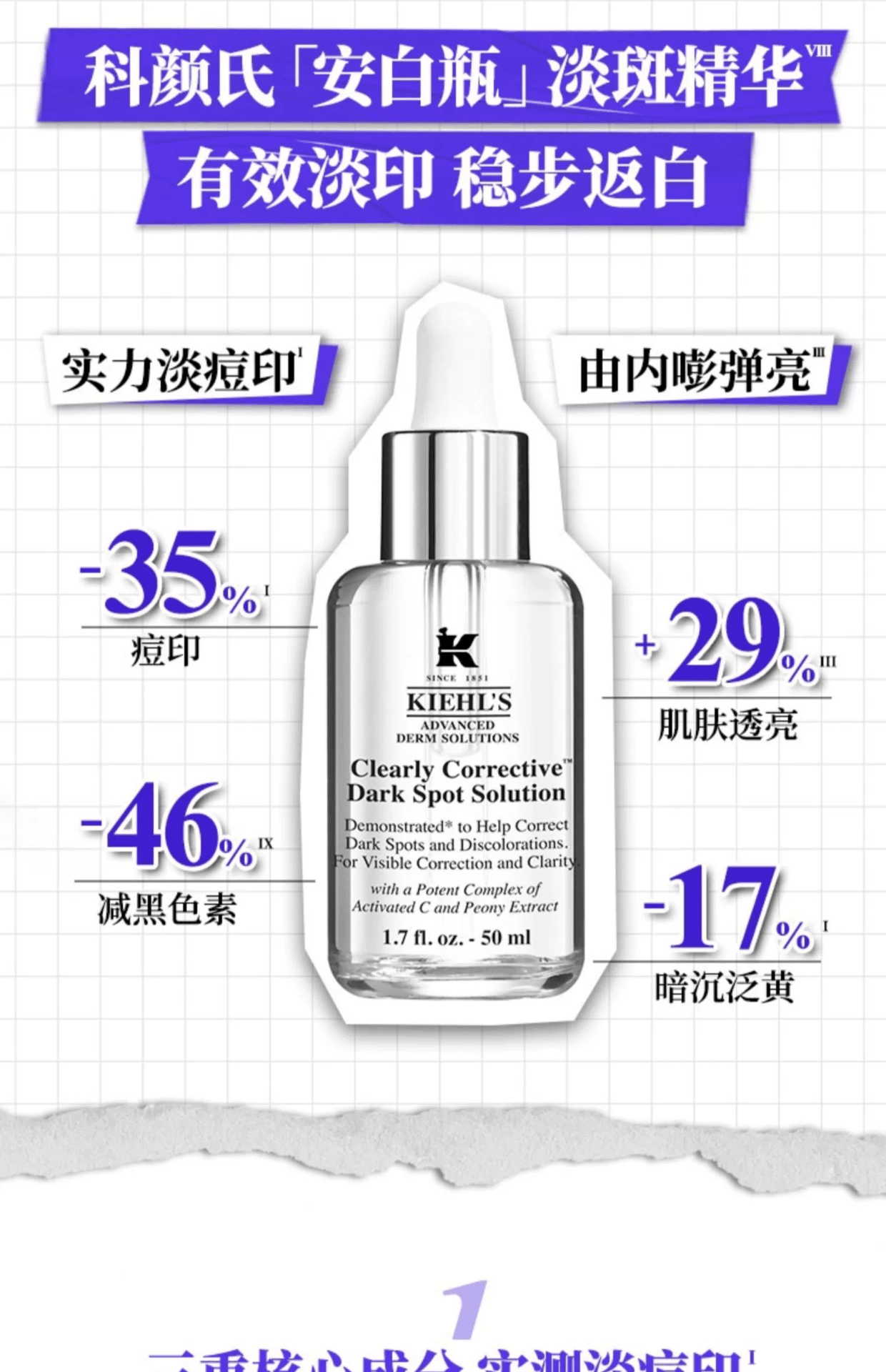 商品Kiehl's|kiehl's科颜氏淡斑精华液115ml 均衡亮肤,价格¥535,第3张图片详细描述