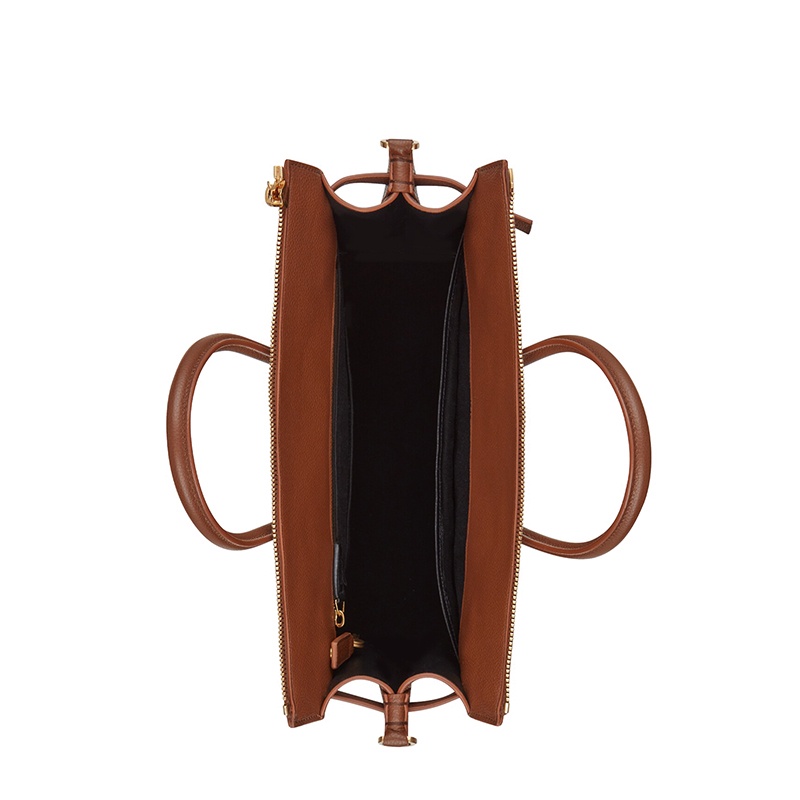 商品Yves Saint Laurent|SAINT LAURENT PARIS/圣罗兰 YSL 22春夏新款SAC DE JOUR系列 男士焦糖棕色粒面皮革金锁金扣竖款单肩手提托特包,价格¥19196,第4张图片详细描述