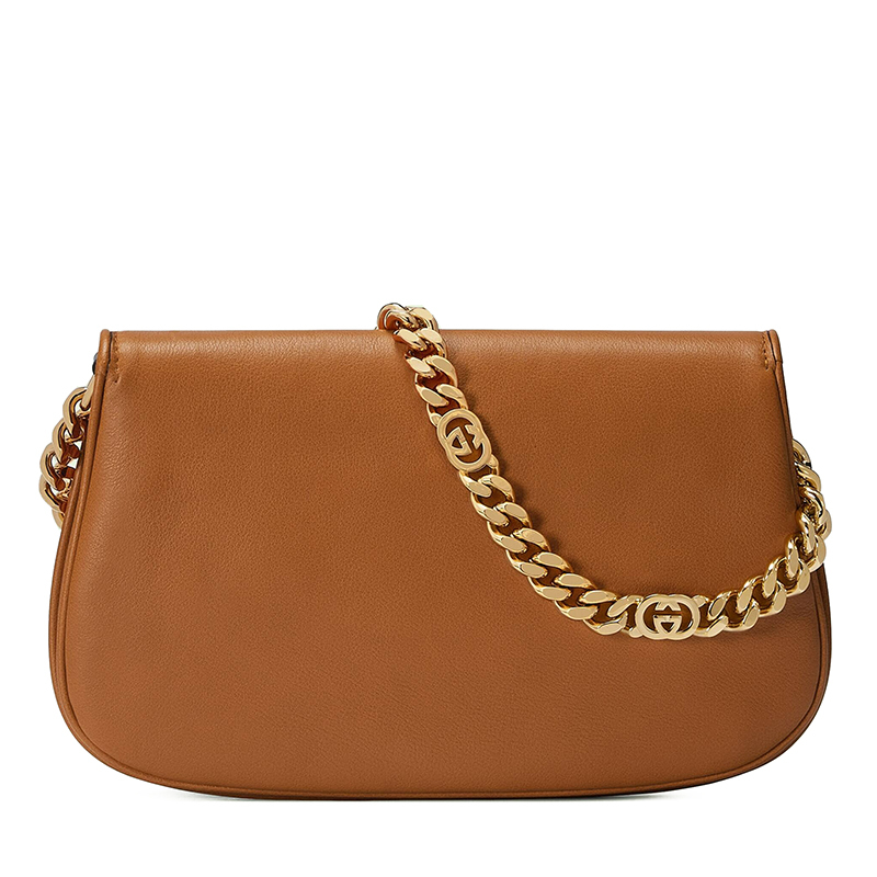 商品Gucci|【包税】GUCCI/古驰 22新款Blondie系列 女士小号浅棕色皮革圆形徽标金扣金链配可拆卸肩带多功能单肩斜挎手拿包‎699268UXX0G8351,价格¥20419,第9张图片详细描述