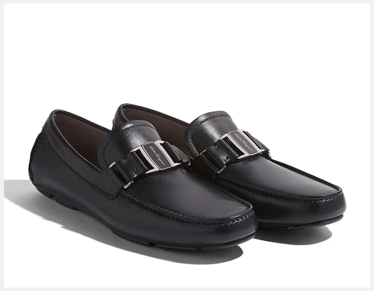 商品Salvatore Ferragamo|Salvatore Ferragamo 菲拉格慕 男士黑色牛皮驾车鞋 02-B166-698888,价格¥2818,第6张图片详细描述