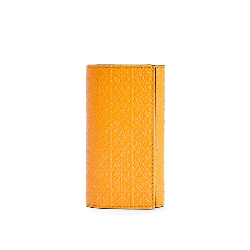 商品Loewe|LOEWE/罗意威 22新款Repeat新款 女士橘色徽标压花小牛皮双折钥匙包C499K92X01-9130,价格¥2537,第5张图片详细描述