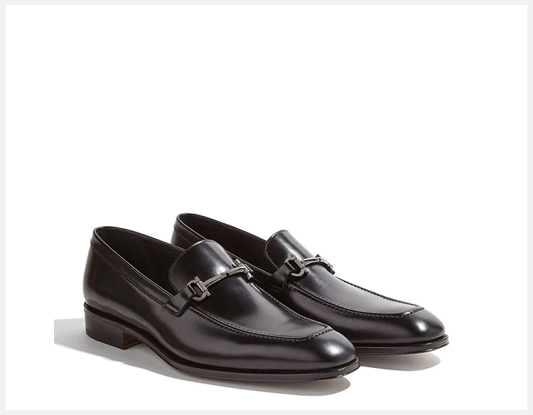 商品Salvatore Ferragamo|Salvatore Ferragamo 菲拉格慕 男士黑色乐福鞋 02-5947-448566,价格¥2219,第6张图片详细描述