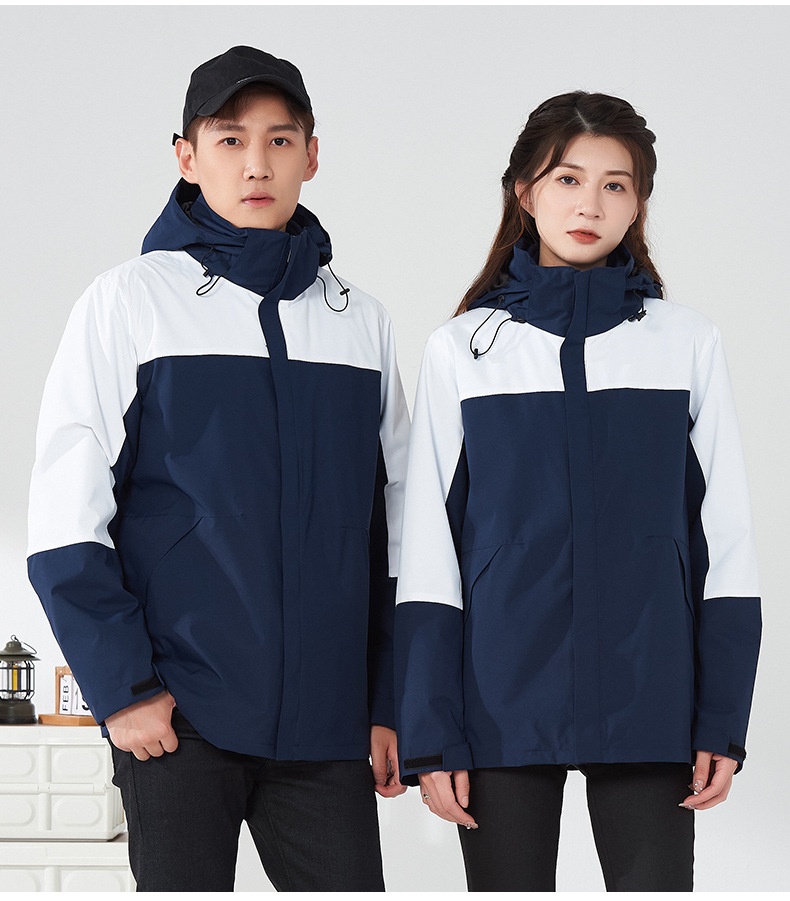 商品[国内直发] GLENVINTEN|2023新款户外冲锋衣三合一单层春夏两件套男女同款软壳防风登山服套装,价格¥370,第20张图片详细描述