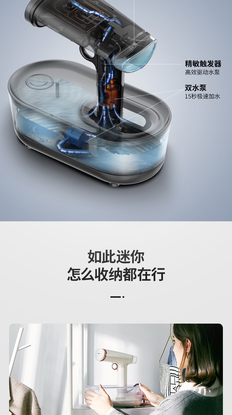 商品Morphy Richards|英国摩飞 蒸汽挂烫机 MR2030 型手持蒸汽熨斗便携式熨烫机,价格¥544,第6张图片详细描述