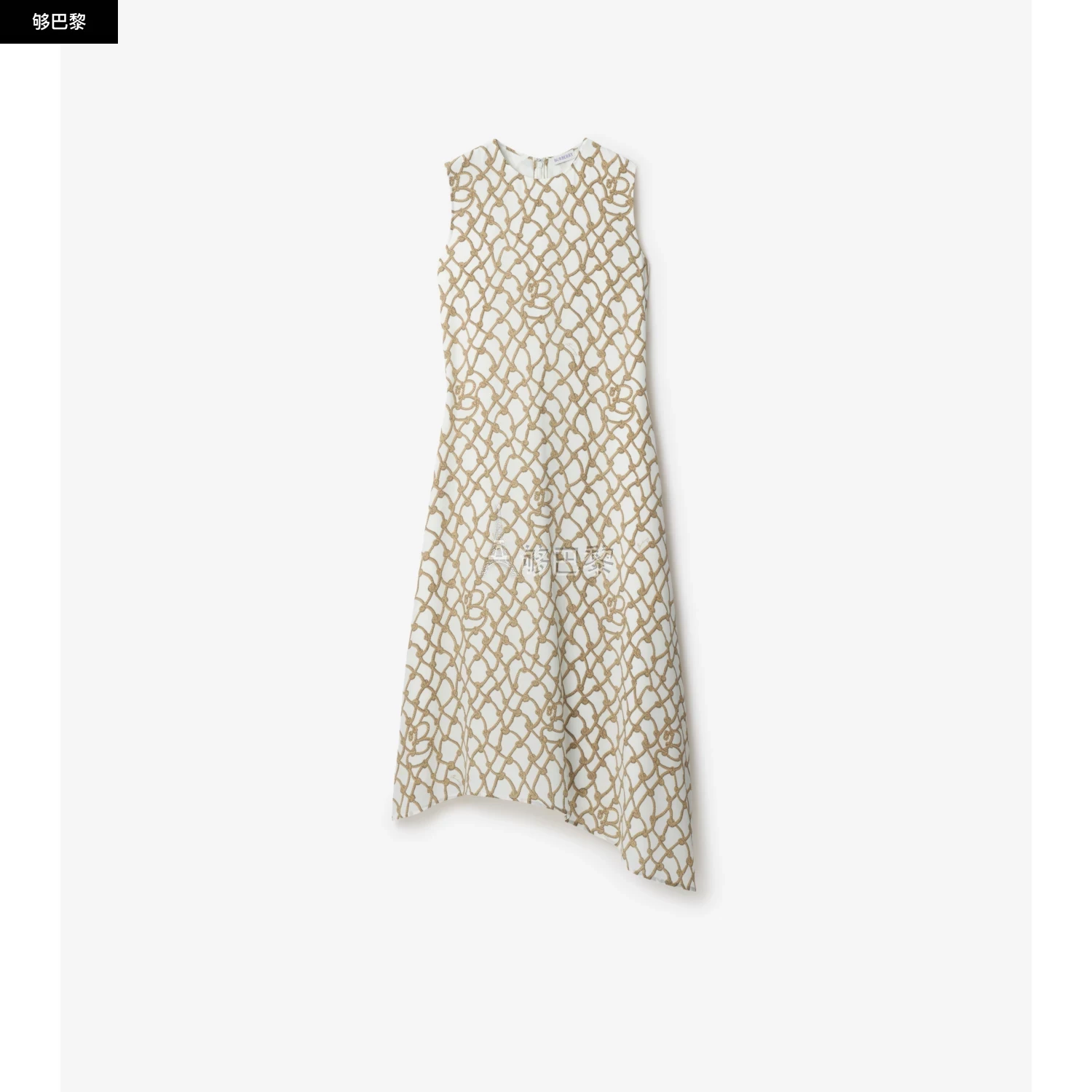 商品Burberry|【预售】 巴宝莉 25春夏 女士 连衣裙 扭结印花丝质连衣裙 81070301 ,价格¥14255,第2张图片详细描述
