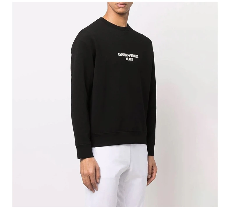 商品Emporio Armani|EMPORIO ARMANI 男黑色套头卫衣 3L1MFE-1JHSZ-0999,价格¥1113,第6张图片详细描述