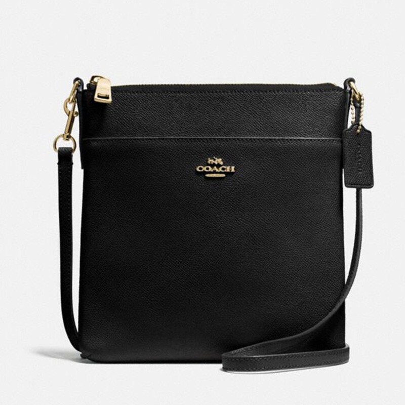 商品[国内直发] Coach|蔻驰COACH女士专柜款黑色皮质单肩斜挎包邮差包 41320 GDBLK,价格¥812,第4张图片详细描述