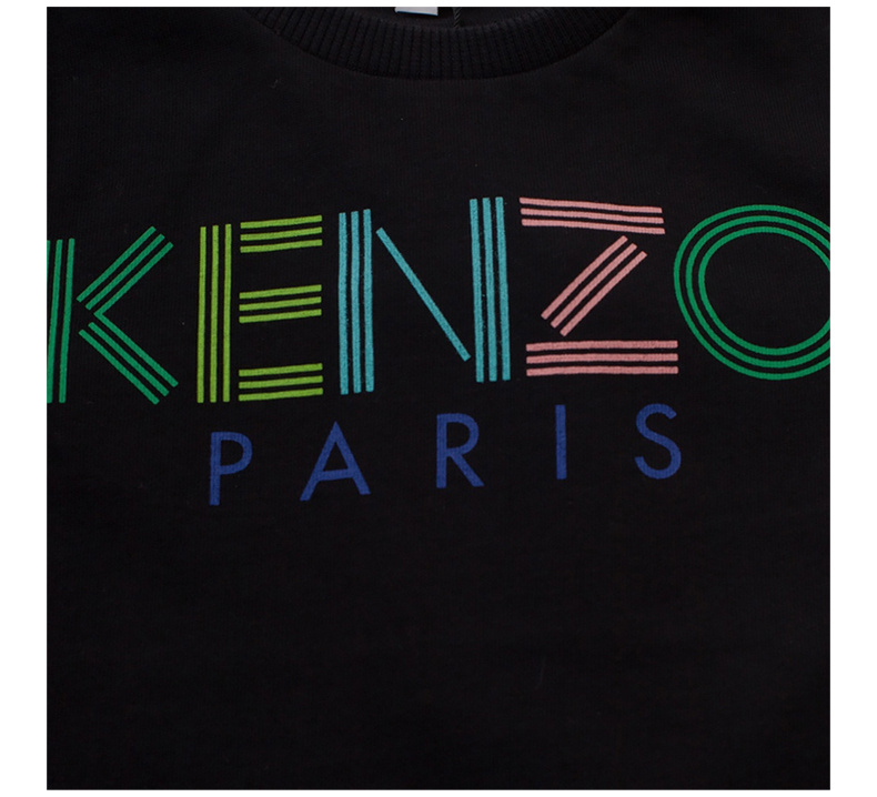 商品Kenzo|KENZO 男童黑色标质印花T恤 KQ10638-02,价格¥357,第8张图片详细描述