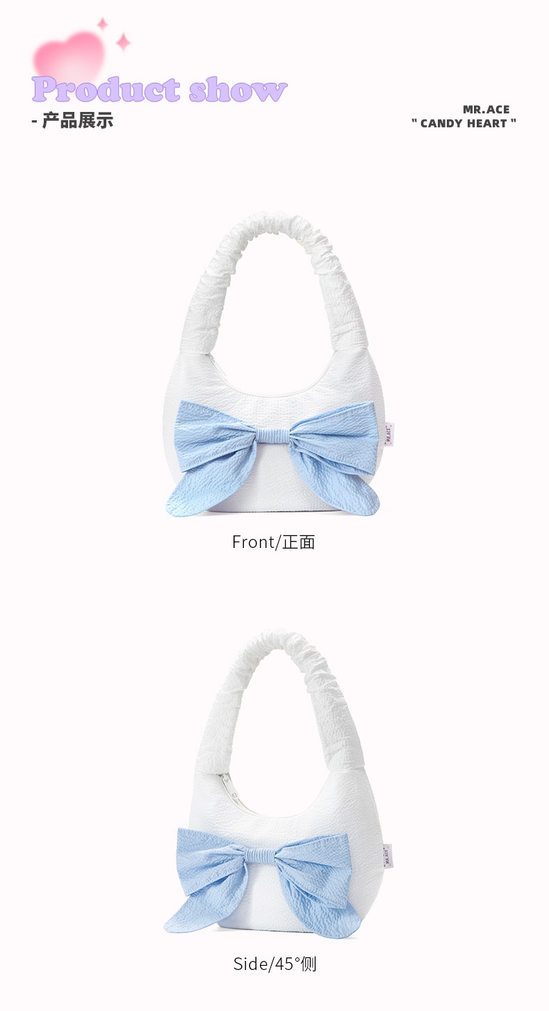 商品[国内直发] GLENVINTEN|格岚云顿日系云朵女包包休闲百搭手提包蝴蝶结少女感小众单肩腋下包,价格¥192,第12张图片详细描述