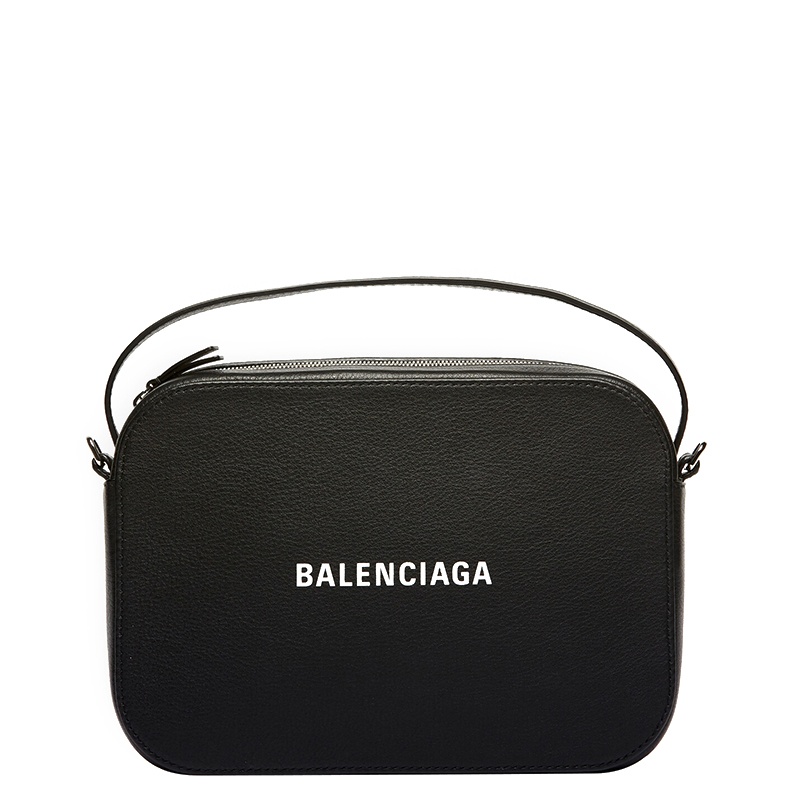 商品Balenciaga|Balenciaga/巴黎世家 新款 EVERYDAY系列 女士小号黑色天然粒面小牛皮徽标拉链单肩相机包608654DLQ4N1000,价格¥6979,第2张图片详细描述