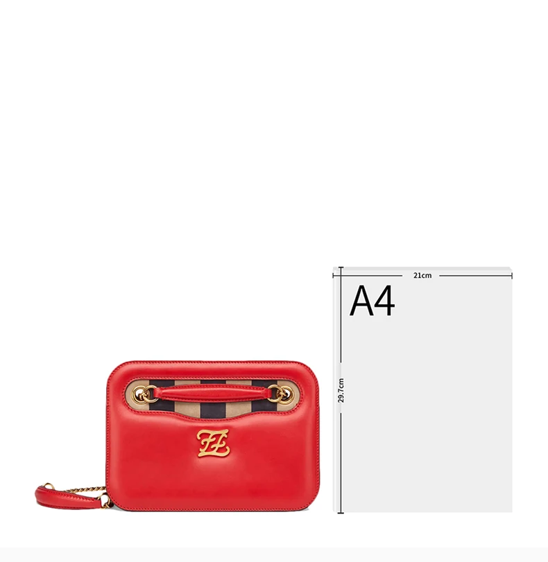 商品[国内直发] Fendi|Fendi 芬迪 女士红色正反“F”图案链条包 8BT318-AAFG-F19TS,价格¥9105,第4张图片详细描述