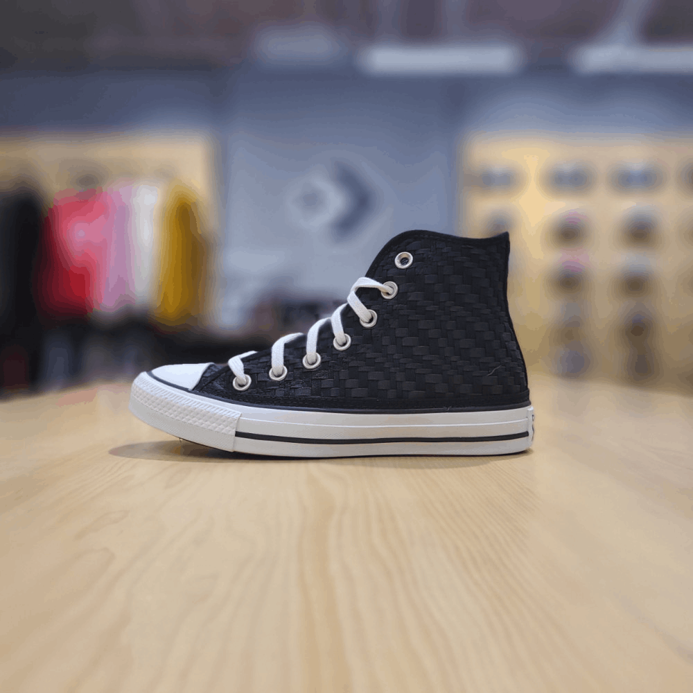 商品【预售商品15天发货】 Converse|【韩国直邮|包邮包税】匡威[CHUNK TAYLOR] 女士 CHUNK TAYLOR All Star Tonal Weaving Black 运动鞋 171074C,价格¥558,第2张图片详细描述