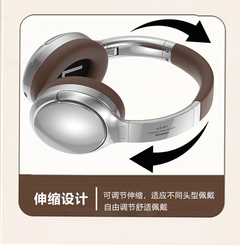 商品[国内直发] GLENVINTEN|格岚云顿英国品牌耳机美式复古头戴式蓝牙耳机5.3金属手机通用无线运动耳麦,价格¥196,第5张图片详细描述