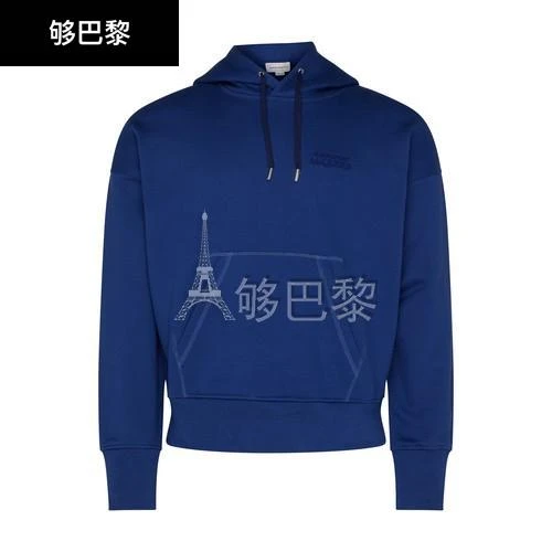 商品Alexander McQueen|【特惠8.4折】包邮包税【预售7天发货】 ALEXANDER MCQUEEN 男士 卫衣 连帽衫  722257QVX634167 AMQP6U3GBLU,价格¥5131,第2张图片详细描述