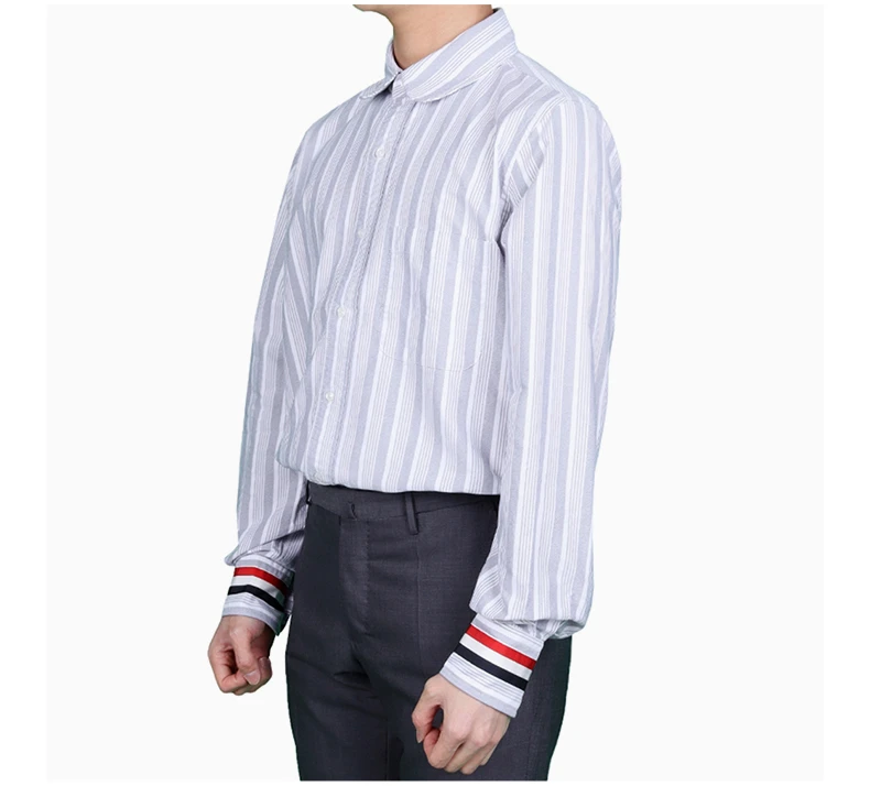 商品Thom Browne|THOM BROWNE 条纹男士衬衫 MWL317A-07854-415,价格¥2045,第5张图片详细描述