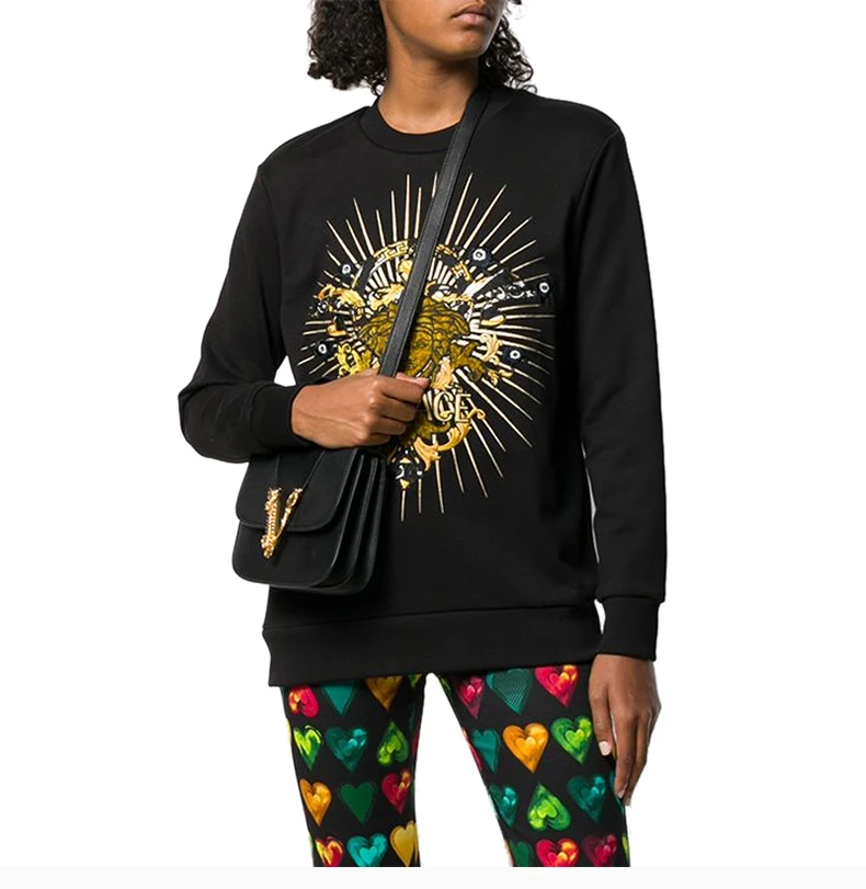 商品Versace|VERSACE 女士黑色棉质卫衣 A83922-A227994-A1008,价格¥4002,第6张图片详细描述